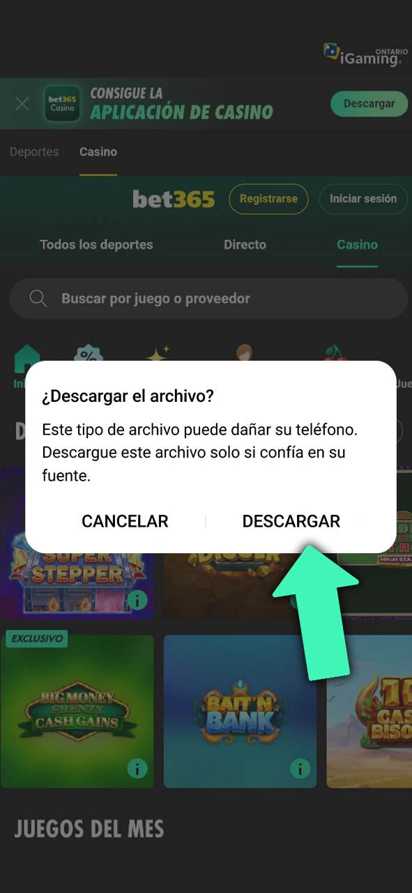 Confirma la descarga.
