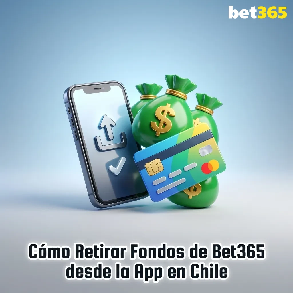 Usuario retirando fondos desde la app móvil de Bet365 en Chile, mostrando el proceso paso a paso en pantalla de teléfono