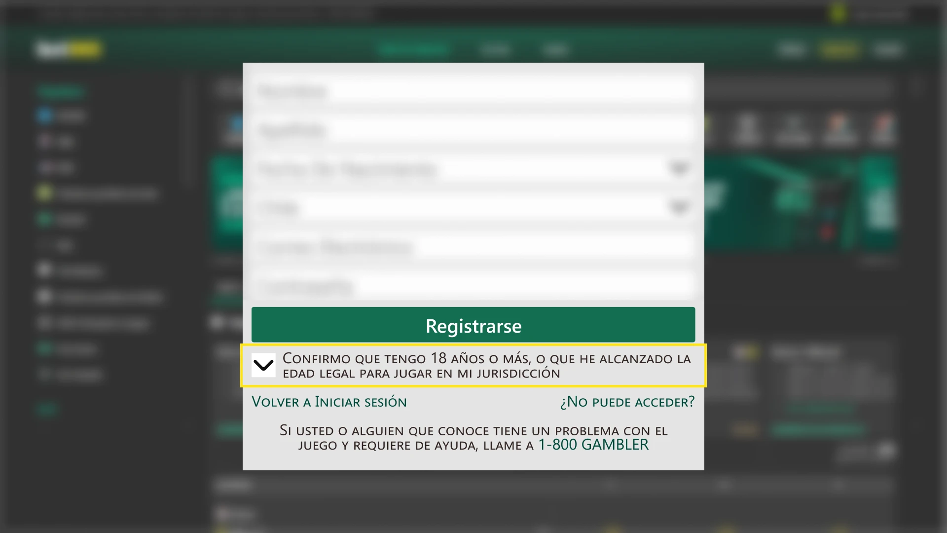 Lee y acepta las normativas para finalizar correctamente tu Bet365 Registro de usuario.