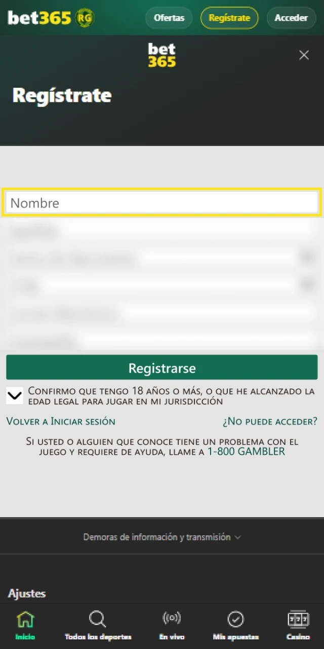 Valida tu identidad mediante tu móvil para cumplir con la Bet365 Verificación de seguridad obligatoria.